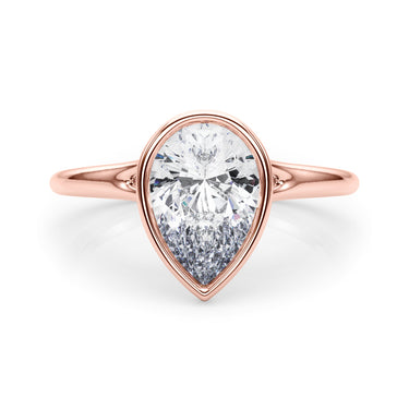 Bezel Set Pear Solitaire Engagement Ring – Pear-Shaped Lab Diamond Engagement Ring in 18K Gold | Just Brilliant – view 11