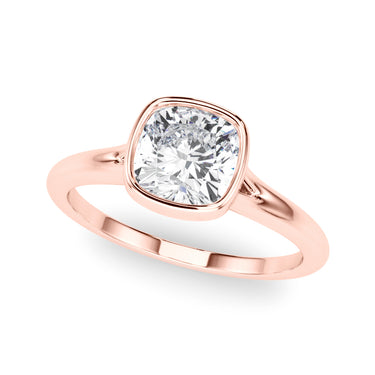Bezel Set Cushion Solitaire Engagement Ring – Cushion Lab Diamond Engagement Ring in 18K Gold | Just Brilliant – view 9