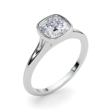 Bezel Set Cushion Solitaire Engagement Ring – Cushion Lab Diamond Engagement Ring in 18K Gold | Just Brilliant – lifestyle...