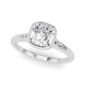Bezel Set Cushion Solitaire Engagement Ring – Cushion Lab Diamond Engagement Ring in 18K Gold | Just Brilliant