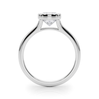 Bezel Set Cushion Solitaire Engagement Ring – Cushion Lab Diamond Engagement Ring in 18K Gold | Just Brilliant – detail view