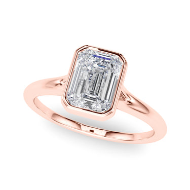 Bezel Set Emerald Cut Solitaire Engagement Ring – Emerald Cut Emerald Engagement Ring in 18K Gold | Just Brilliant – view 9
