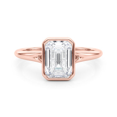 Bezel Set Emerald Cut Solitaire Engagement Ring – Emerald Cut Emerald Engagement Ring in 18K Gold | Just Brilliant – view 11