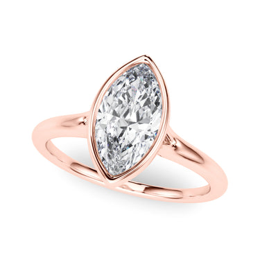 Bezel Set Marquise Solitaire Engagement Ring – Marquise Lab Diamond Engagement Ring in 18K Gold | Just Brilliant – view 9