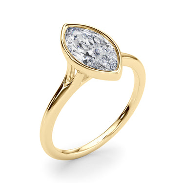 Bezel Set Marquise Solitaire Engagement Ring – Marquise Lab Diamond Engagement Ring in 18K Gold | Just Brilliant – view 8