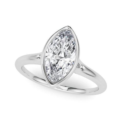 Bezel Set Marquise Solitaire Engagement Ring