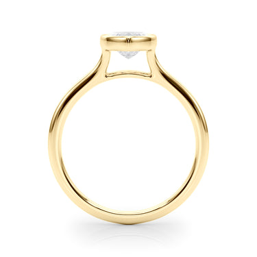 Bezel Set Marquise Solitaire Engagement Ring – Marquise Lab Diamond Engagement Ring in 18K Gold | Just Brilliant – angle view