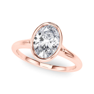 Bezel Set Oval Solitaire Engagement Ring – Oval Lab Diamond Engagement Ring in 18K Gold | Just Brilliant – view 9
