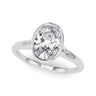 Bezel Set Oval Solitaire Engagement Ring – Oval Lab Diamond Engagement Ring in 18K Gold | Just Brilliant