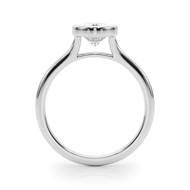 Bezel Set Oval Solitaire Engagement Ring – Oval Lab Diamond Engagement Ring in 18K Gold | Just Brilliant – detail view