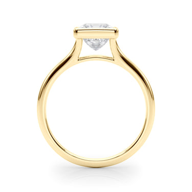 Bezel Set Princess Cut Solitaire Engagement Ring – Princess Cut Lab Diamond Engagement Ring in 18K Gold | Just Brilliant –...