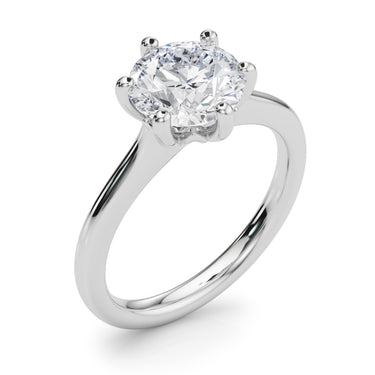 6-Prong Round Solitaire Engagement Ring – Round Lab Diamond Engagement Ring in 18K Gold | Just Brilliant – lifestyle view