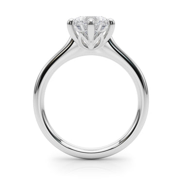 6-Prong Round Solitaire Engagement Ring – Round Lab Diamond Engagement Ring in 18K Gold | Just Brilliant – detail view