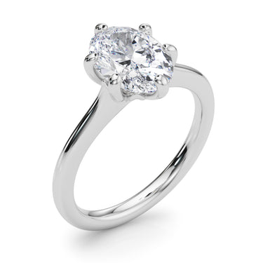 6-Prong Oval Solitaire Engagement Ring – Oval Lab Diamond Engagement Ring in 18K Gold | Just Brilliant – lifestyle view