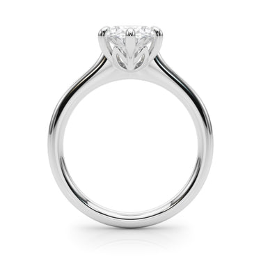 6-Prong Oval Solitaire Engagement Ring – Oval Lab Diamond Engagement Ring in 18K Gold | Just Brilliant – detail view