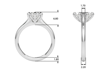 6-Prong Oval Solitaire Engagement Ring – Oval Lab Diamond Engagement Ring in 18K Gold | Just Brilliant – side view