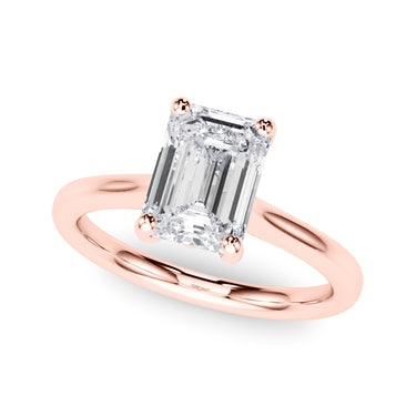 Solitaire Emerald Cut Engagement Ring – Emerald Cut Emerald Engagement Ring in 18K Gold | Just Brilliant – view 10