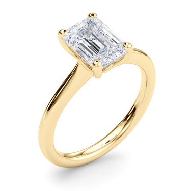 Solitaire Emerald Cut Engagement Ring – Emerald Cut Emerald Engagement Ring in 18K Gold | Just Brilliant – view 9