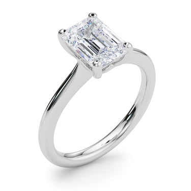 Solitaire Emerald Cut Engagement Ring – Emerald Cut Emerald Engagement Ring in 18K Gold | Just Brilliant – lifestyle view