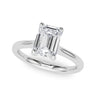 Solitaire Emerald Cut Engagement Ring – Emerald Cut Emerald & Lab Diamond Engagement Ring in 18K Gold | Just Brilliant