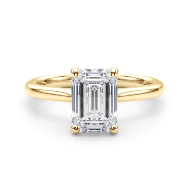 Solitaire Emerald Cut Engagement Ring – Emerald Cut Emerald Engagement Ring in 18K Gold | Just Brilliant – view 8