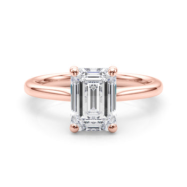 Solitaire Emerald Cut Engagement Ring – Emerald Cut Emerald Engagement Ring in 18K Gold | Just Brilliant – view 12