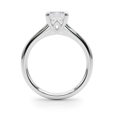 Solitaire Emerald Cut Engagement Ring – Emerald Cut Emerald Engagement Ring in 18K Gold | Just Brilliant – detail view