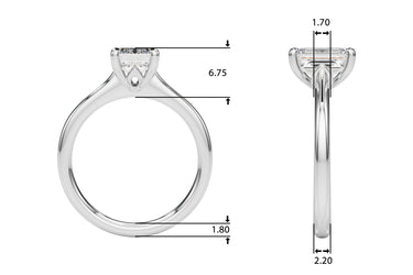 Solitaire Emerald Cut Engagement Ring – Emerald Cut Emerald Engagement Ring in 18K Gold | Just Brilliant – side view