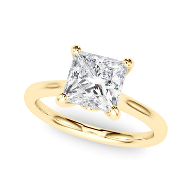 Solitaire Princess Cut Engagement Ring – Princess Cut Lab Diamond Engagement Ring in 18K Gold | Just Brilliant – angle view