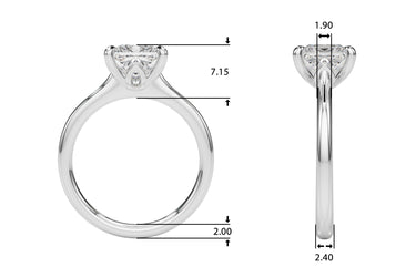 Solitaire Princess Cut Engagement Ring – Princess Cut Lab Diamond Engagement Ring in 18K Gold | Just Brilliant – side view