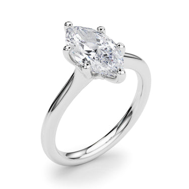 Solitaire Marquise Engagement Ring – Marquise Lab Diamond Engagement Ring in 18K Gold | Just Brilliant – close-up view