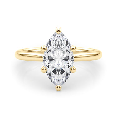 Solitaire Marquise Engagement Ring – Marquise Lab Diamond Engagement Ring in 18K Gold | Just Brilliant – view 9