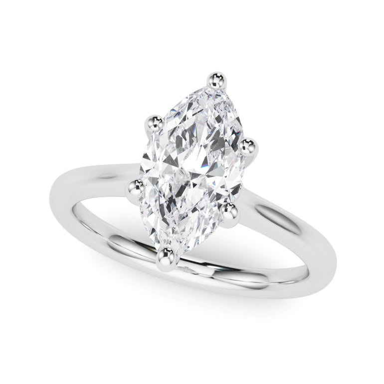 Solitaire Marquise Engagement Ring – Marquise Lab Diamond Engagement Ring in 18K Gold | Just Brilliant