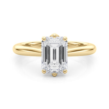 6-Prong Solitaire Emerald Cut Engagement Ring – Emerald Cut Emerald Engagement Ring in 18K Gold | Just Brilliant – view 9