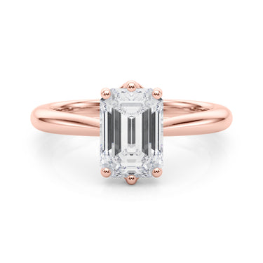6-Prong Solitaire Emerald Cut Engagement Ring – Emerald Cut Emerald Engagement Ring in 18K Gold | Just Brilliant – view 13
