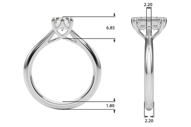 6-Prong Solitaire Emerald Cut Engagement Ring – Emerald Cut Emerald Engagement Ring in 18K Gold | Just Brilliant – side view