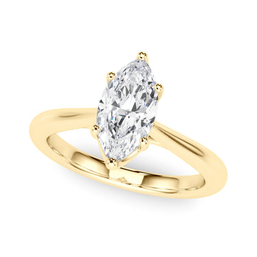 6-Prong Solitaire Marquise Engagement Ring – Marquise Lab Diamond Engagement Ring in 18K Gold | Just Brilliant – angle view