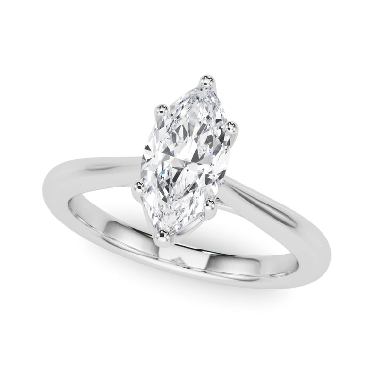 6-Prong Solitaire Marquise Engagement Ring – Marquise Lab Diamond Engagement Ring in 18K Gold | Just Brilliant