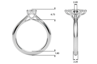 6-Prong Solitaire Marquise Engagement Ring – Marquise Lab Diamond Engagement Ring in 18K Gold | Just Brilliant – side view