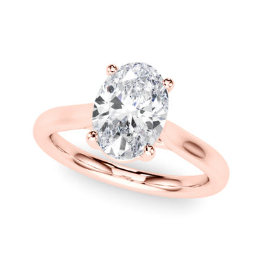 Solitaire Oval Engagement Ring – Oval Lab Diamond Engagement Ring in 18K Gold | Just Brilliant – view 10