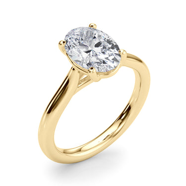 Solitaire Oval Engagement Ring – Oval Lab Diamond Engagement Ring in 18K Gold | Just Brilliant – view 8