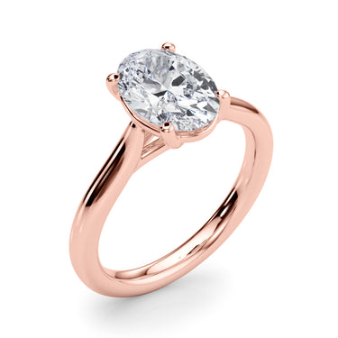 Solitaire Oval Engagement Ring – Oval Lab Diamond Engagement Ring in 18K Gold | Just Brilliant – view 12