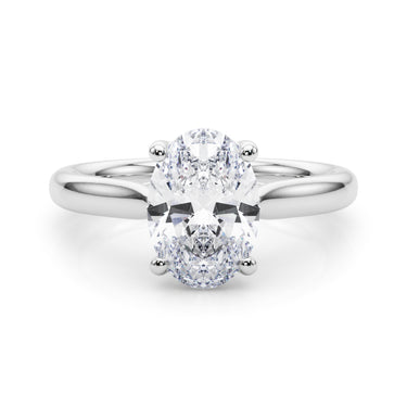 Solitaire Oval Engagement Ring – Oval Lab Diamond Engagement Ring in 18K Gold | Just Brilliant – lifestyle view