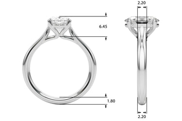 Solitaire Oval Engagement Ring – Oval Lab Diamond Engagement Ring in 18K Gold | Just Brilliant – side view