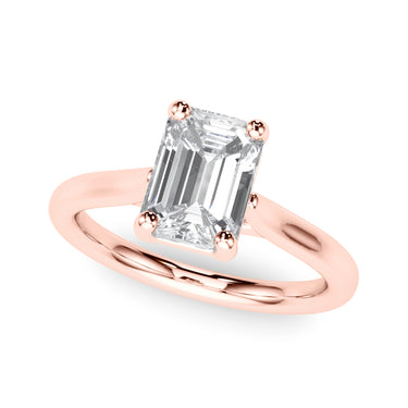 Solitaire Emerald Cut Engagement Ring – Emerald Cut Emerald Engagement Ring in 18K Gold | Just Brilliant – view 10