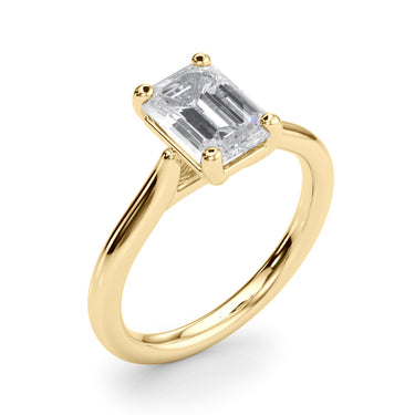 Solitaire Emerald Cut Engagement Ring – Emerald Cut Emerald Engagement Ring in 18K Gold | Just Brilliant – view 8