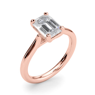Solitaire Emerald Cut Engagement Ring – Emerald Cut Emerald Engagement Ring in 18K Gold | Just Brilliant – view 12