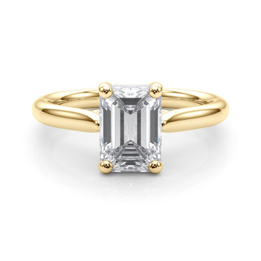 Solitaire Emerald Cut Engagement Ring – Emerald Cut Emerald Engagement Ring in 18K Gold | Just Brilliant – view 9