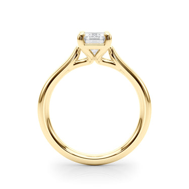 Solitaire Emerald Cut Engagement Ring – Emerald Cut Emerald Engagement Ring in 18K Gold | Just Brilliant – view 7