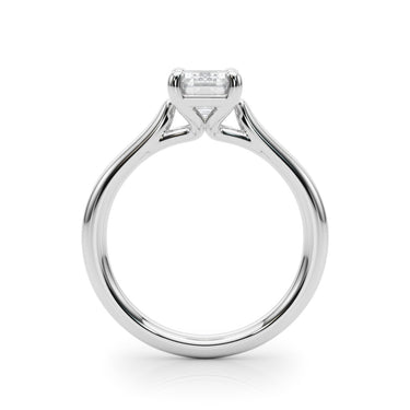 Solitaire Emerald Cut Engagement Ring – Emerald Cut Emerald Engagement Ring in 18K Gold | Just Brilliant – detail view